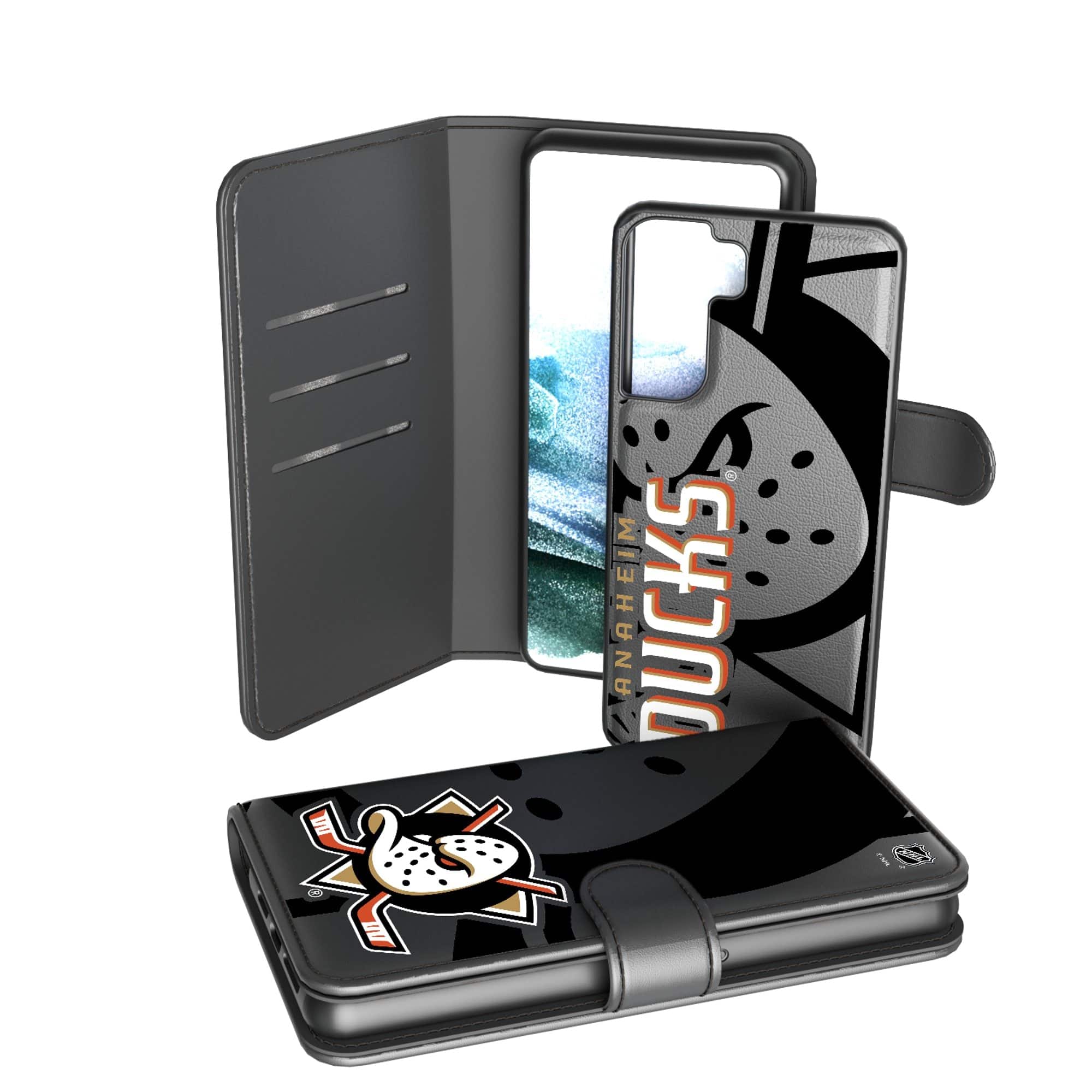Keyscaper - NHL - Anaheim Ducks Samsung Galaxy Mono Tilt Wallet Case - S20 Plus - Multicolor