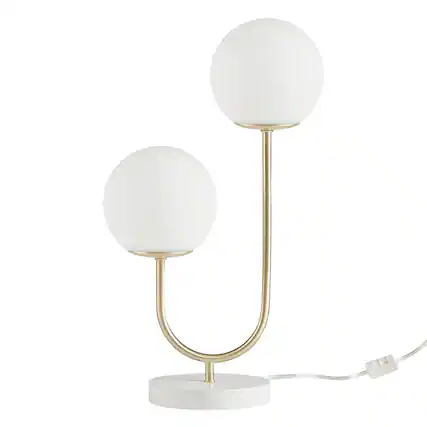 Front. Luckbyte - Metal 2-Light Globe Table Lamp.