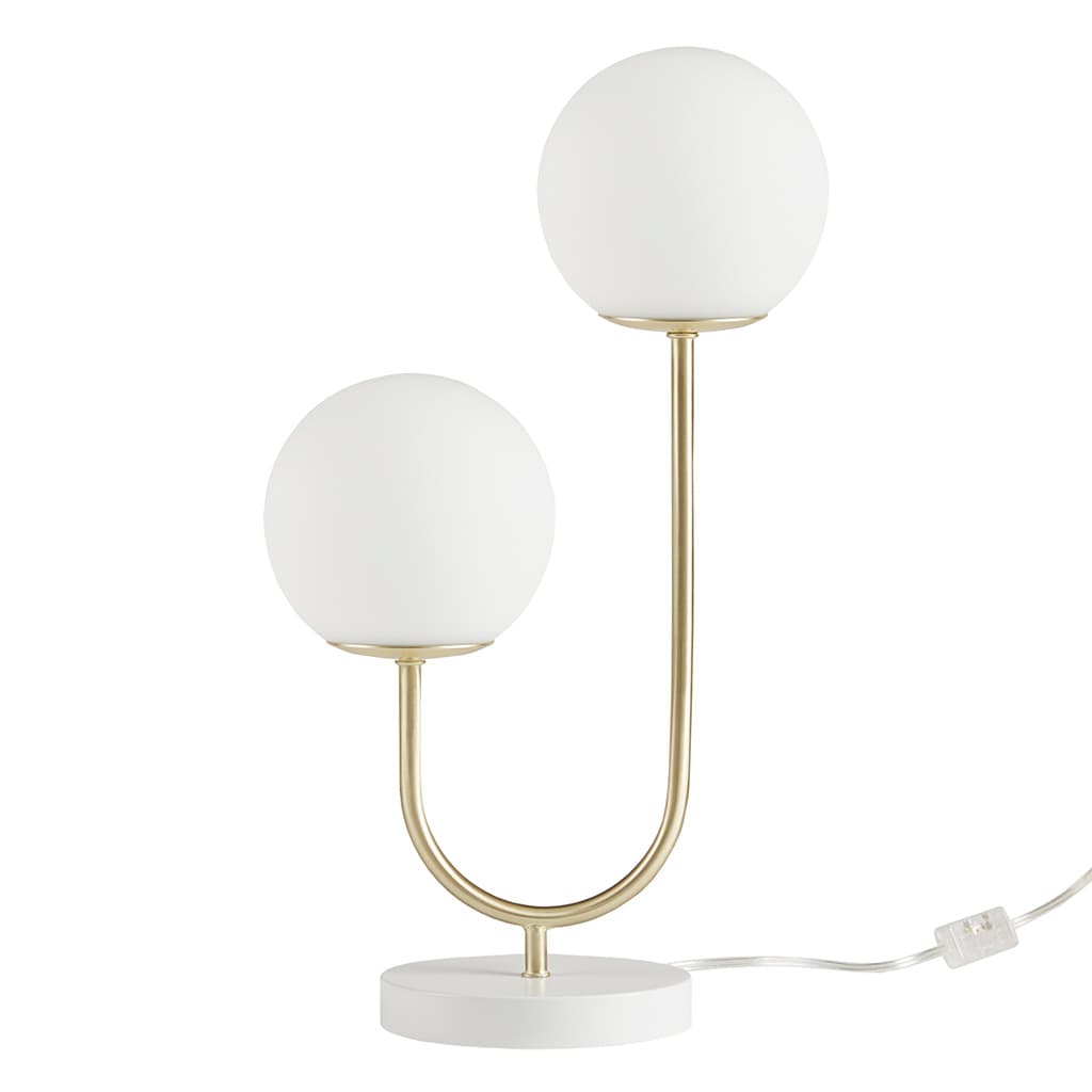 Front. Luckbyte - Metal 2-Light Globe Table Lamp.