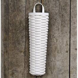 BreeBe - Whitewash Long John Wall Basket 18x6 - White