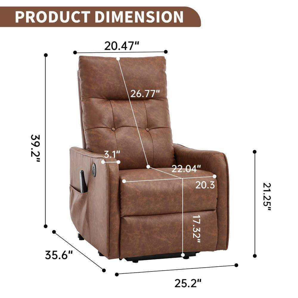 PRODUCT DIMENSION

- Width: 39.2"
- Height: 35.6"
- Depth: 25.2"
- Seat Height: 20.47"
- Seat Depth: 22.04"
- Arm Height: 26.77"
- Arm Width: 21.25"
- Back Height: 39.2"
- Seat Width: 20.3"
- Seat Depth: 17.32"
- Arm Height: 3.1"