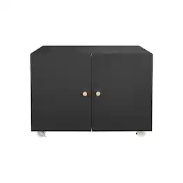 Boyel Living - Office Furniture Copier Cabinet 2 Door Steel Copier Stand Mobile Pedestal Filing Storage Cabinet - Black