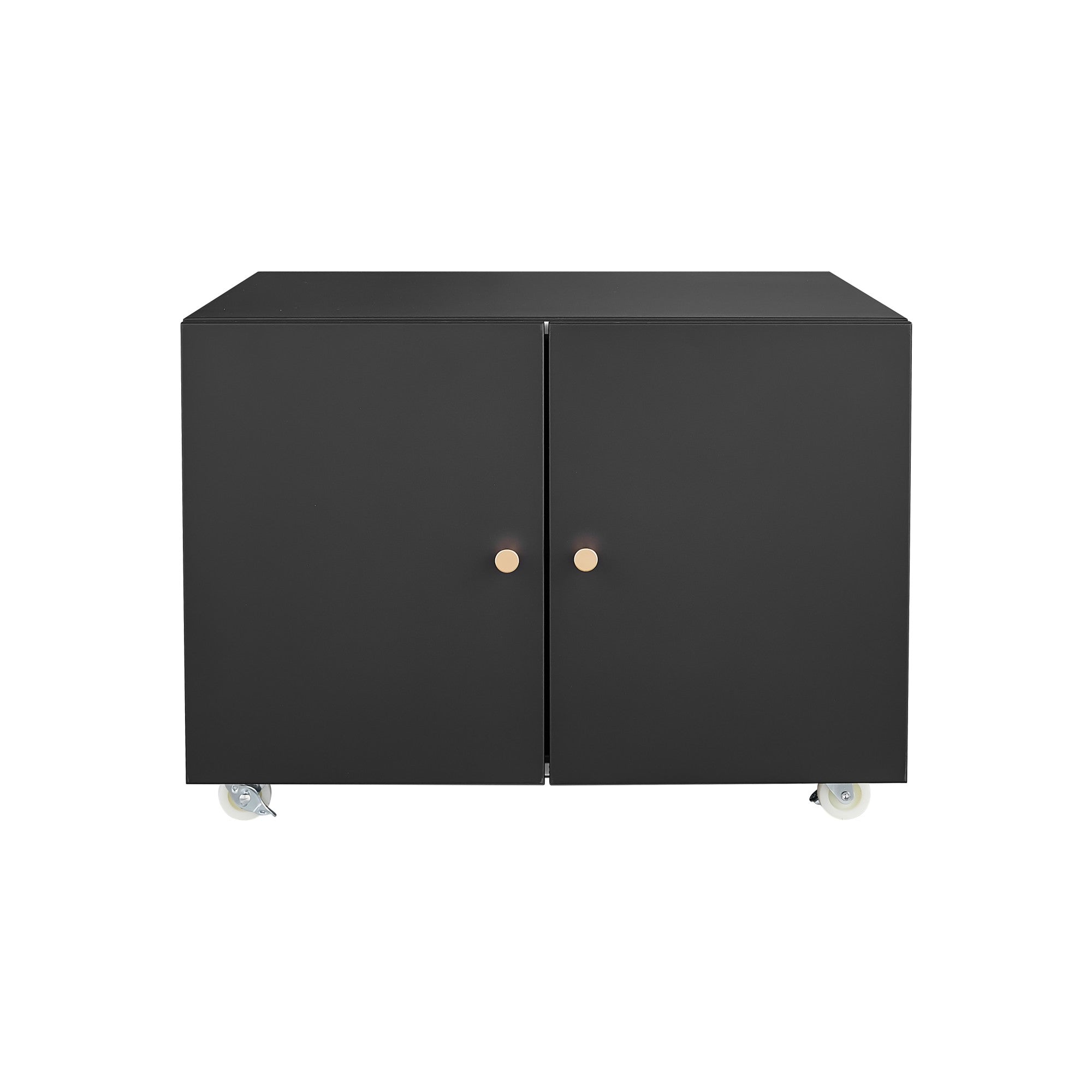 Front. Boyel Living - Office Furniture Copier Cabinet 2 Door Steel Copier Stand Mobile Pedestal Filing Storage Cabinet - Black.