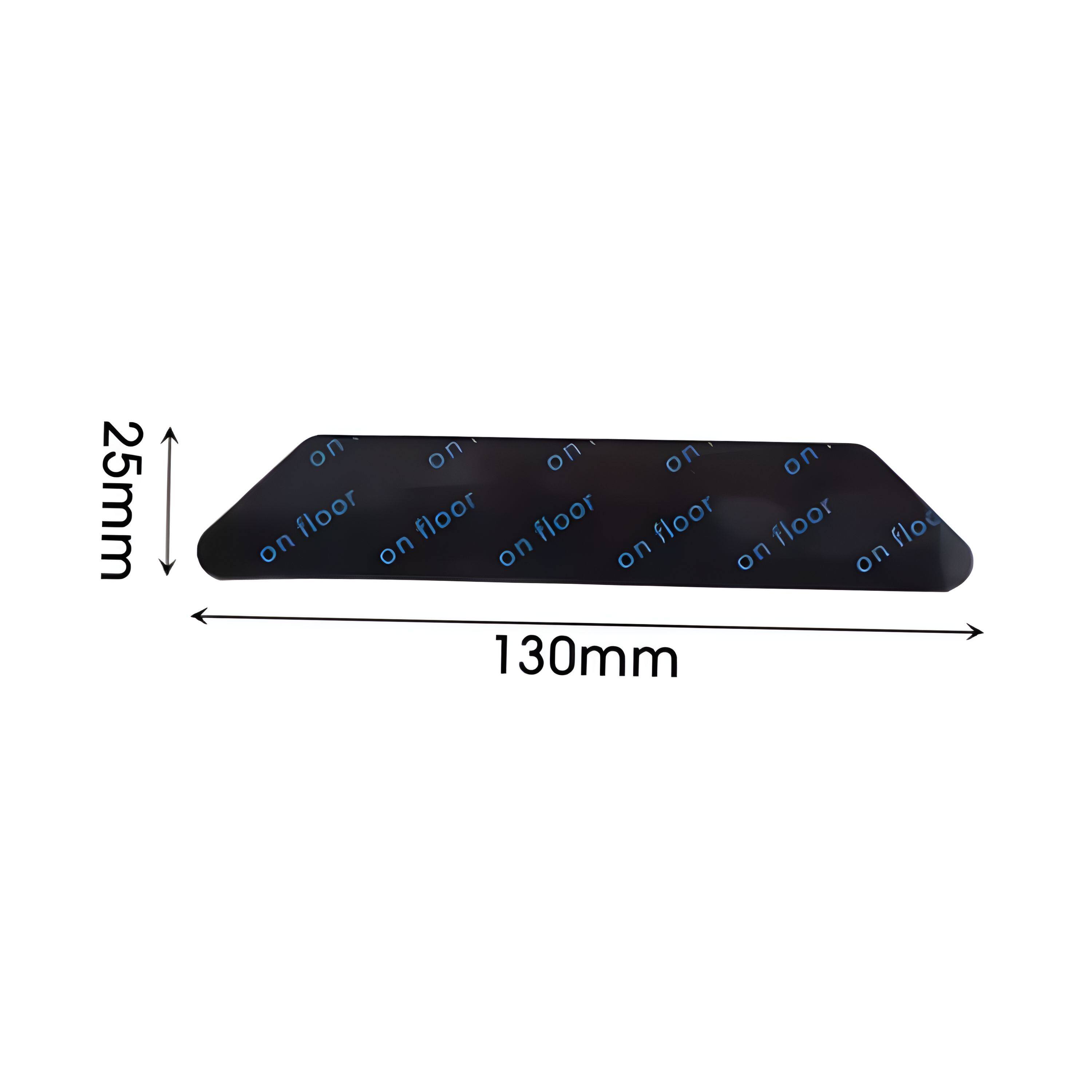 25mm on floor  
130mm