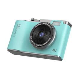 Cluzine - 4K Digital Camera, 64MP Mint Green Retro CCD Camera with LED Flash