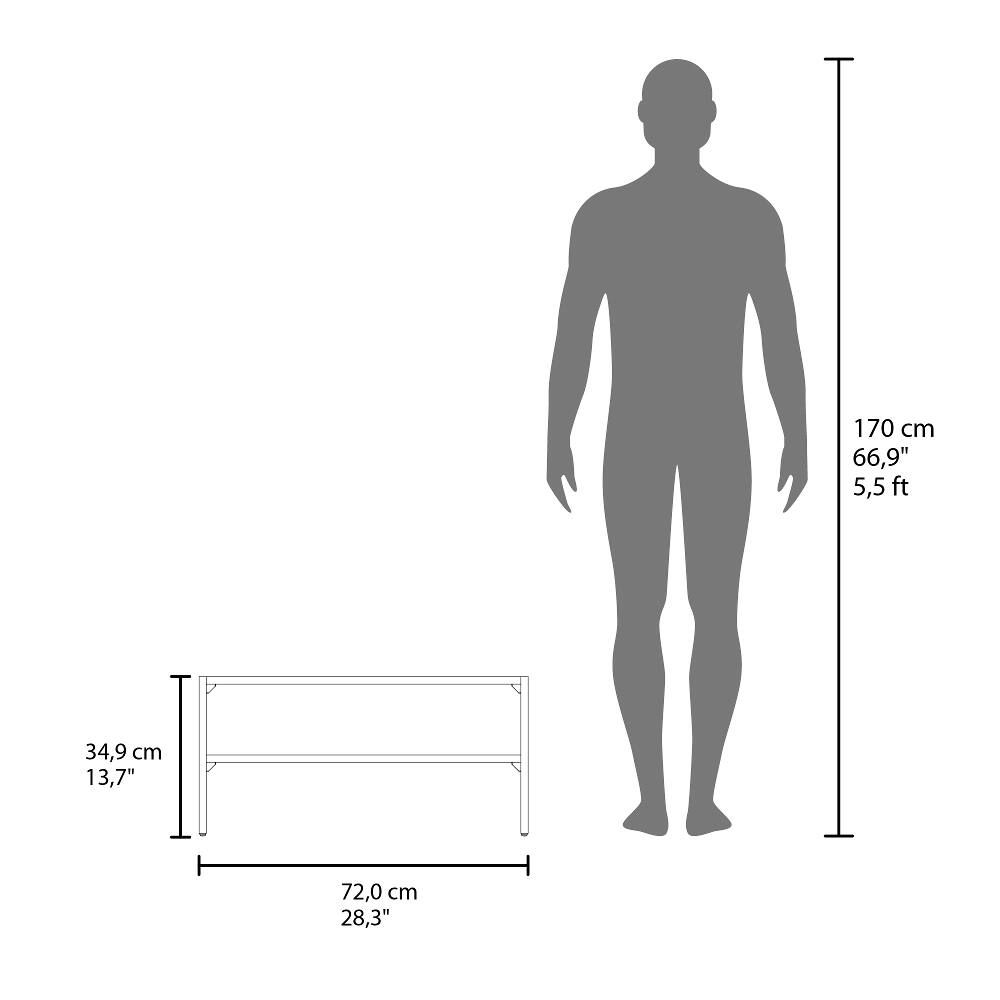 170 cm 66,9" 5,5ft  
34,9 cm 13,7"  
72,0 cm 28,3"