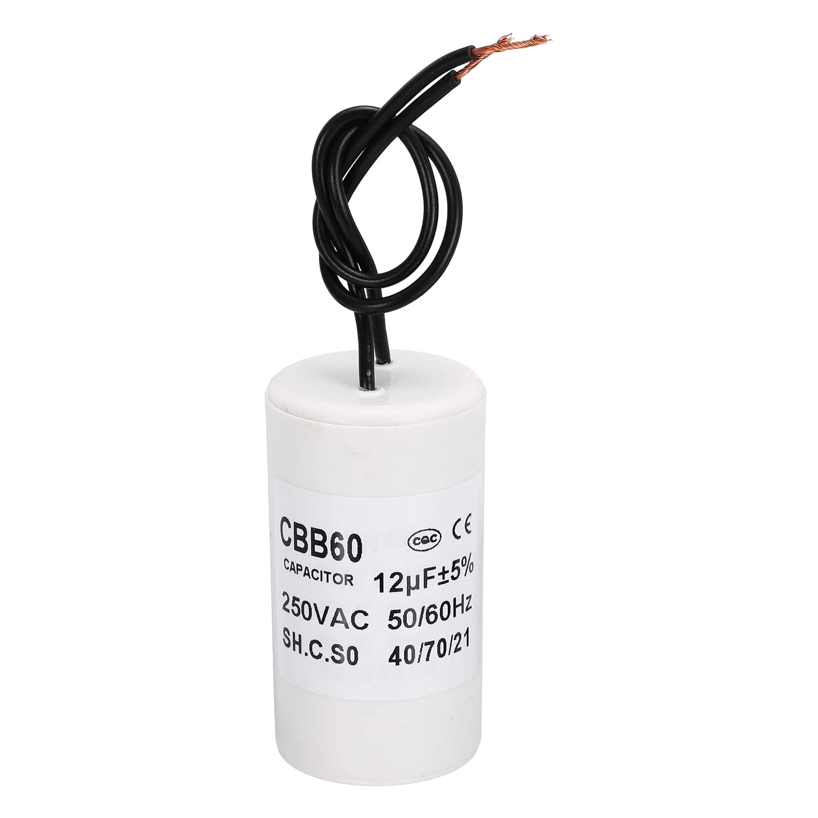Unique Bargains - 12uF CBB60 Running Capacitor, AC 250V 2 Wires 50/60Hz Cylinder 65x35mm for Water Pumps, Washing Machines - White price history on PriceWatchPro