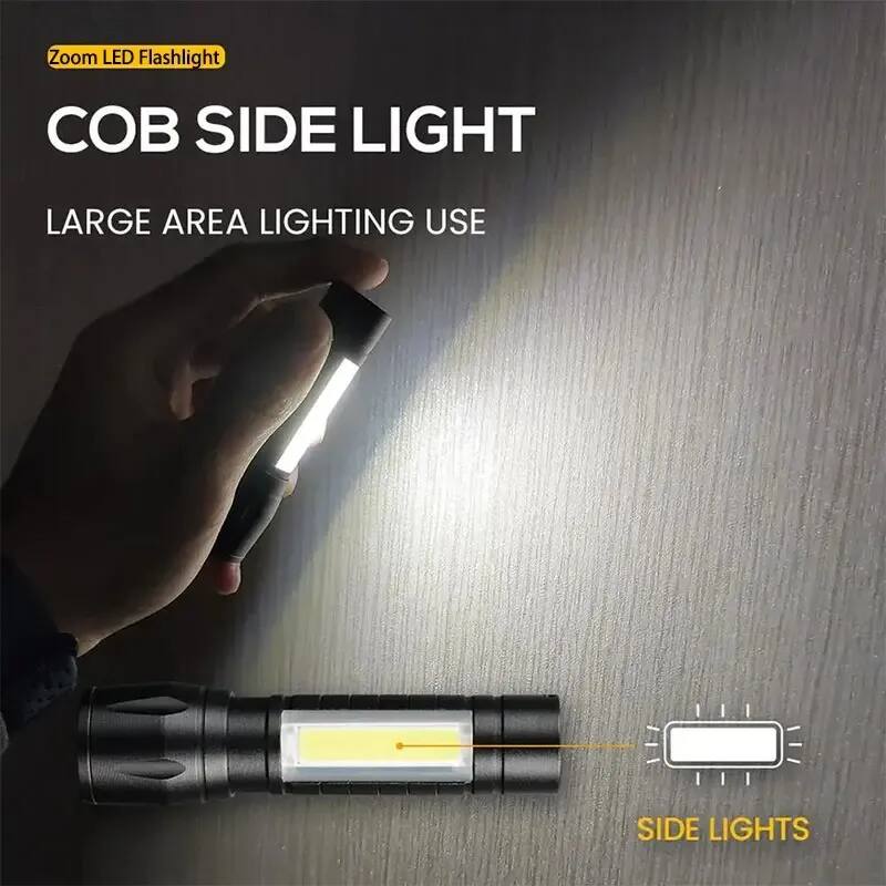 Zoom LED Flashlight

COB SIDE LIGHT

LARGE AREA LIGHTING USE

SIDE LIGHTS