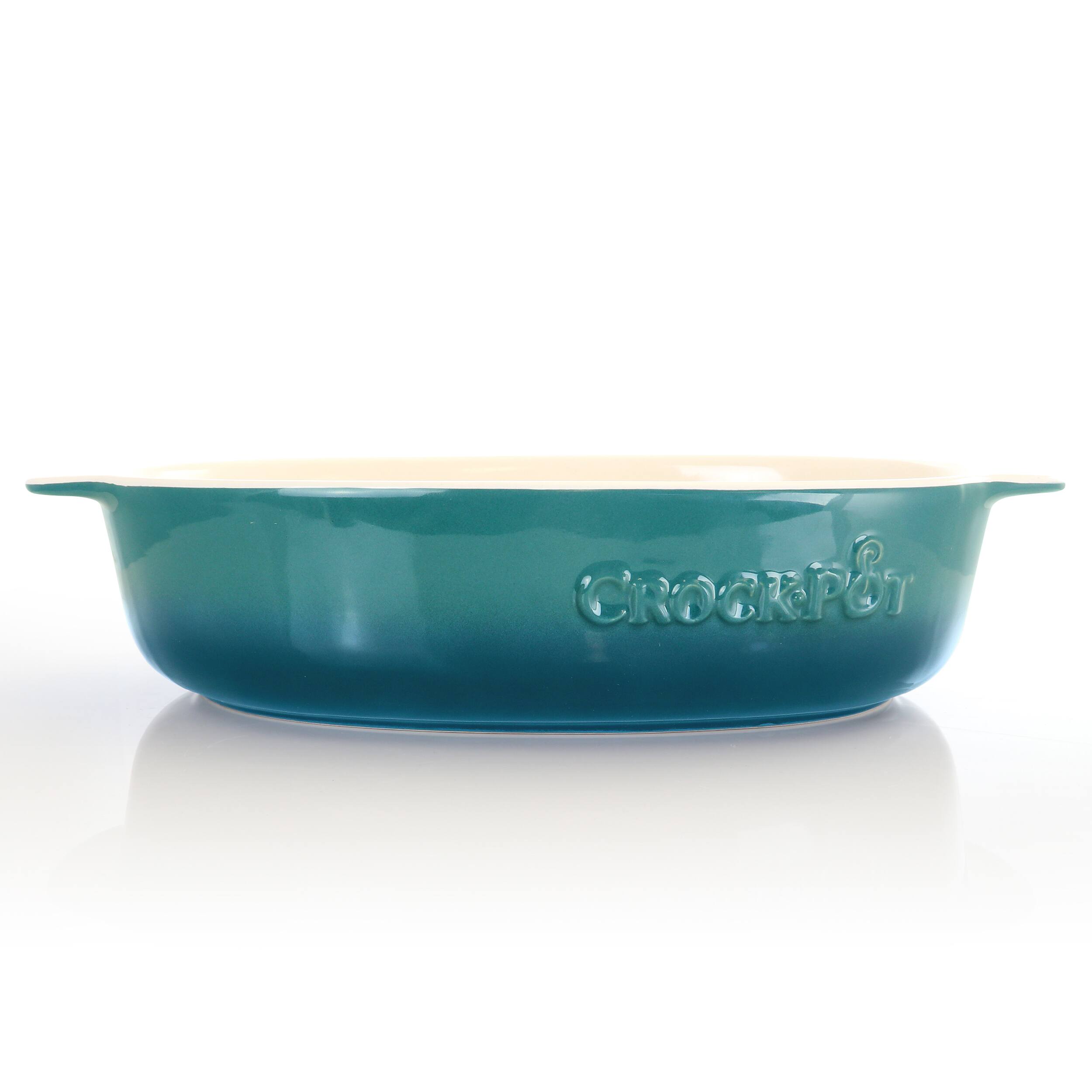Alt View 1. Crock-Pot - Crock Pot Artisan 2.5 Quart Oval Stoneware Casserole in Gradient Teal - Gradient Teal.