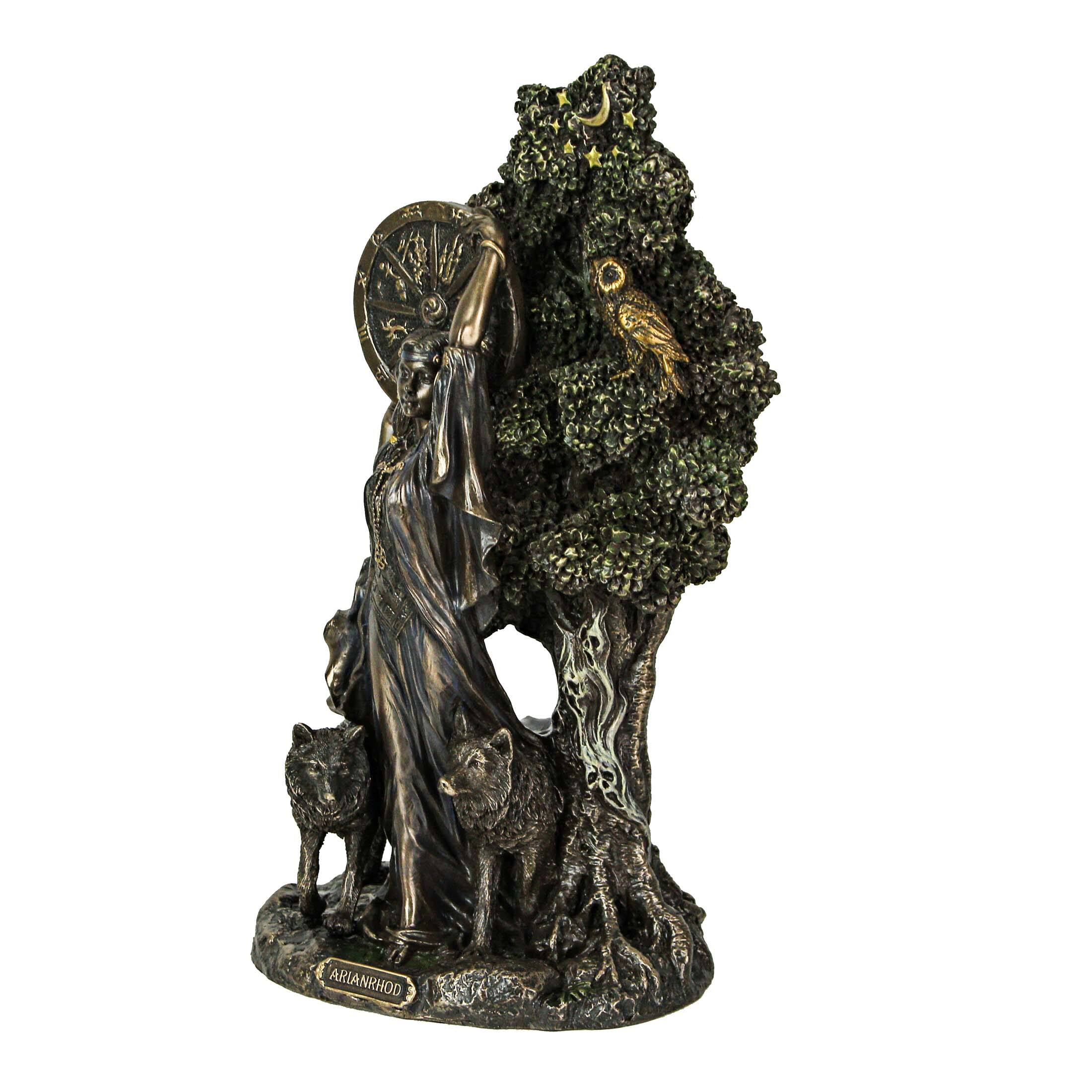 Alt View 2. Veronese Design - Arianrhod, Celtic Goddess of Fertility and Fate Bronze Finish Statue - Multicolored.