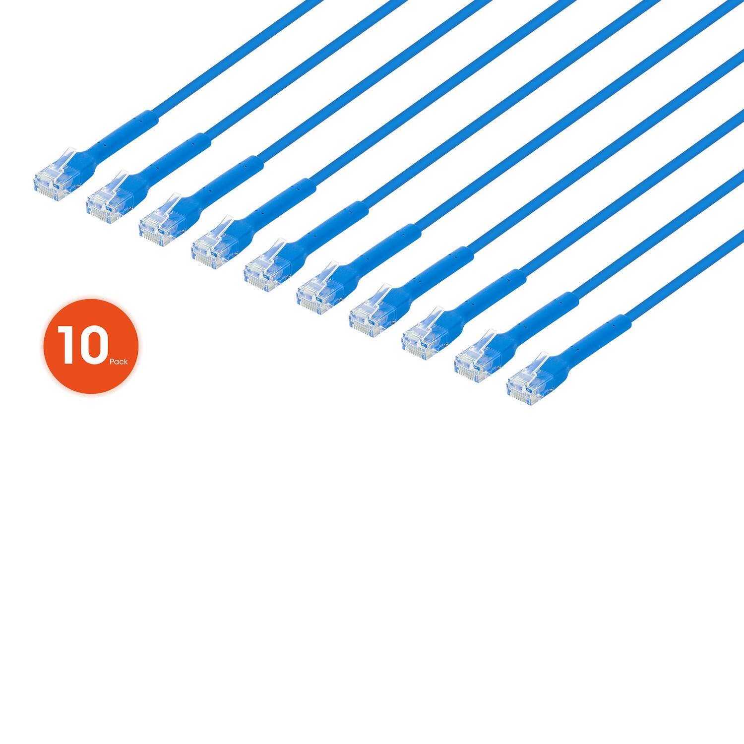 Alt View 2. Intellinet - CAT-6 U/UTP FlexiBoot Slim Network Patch Cable 10 Pack 7 ft.