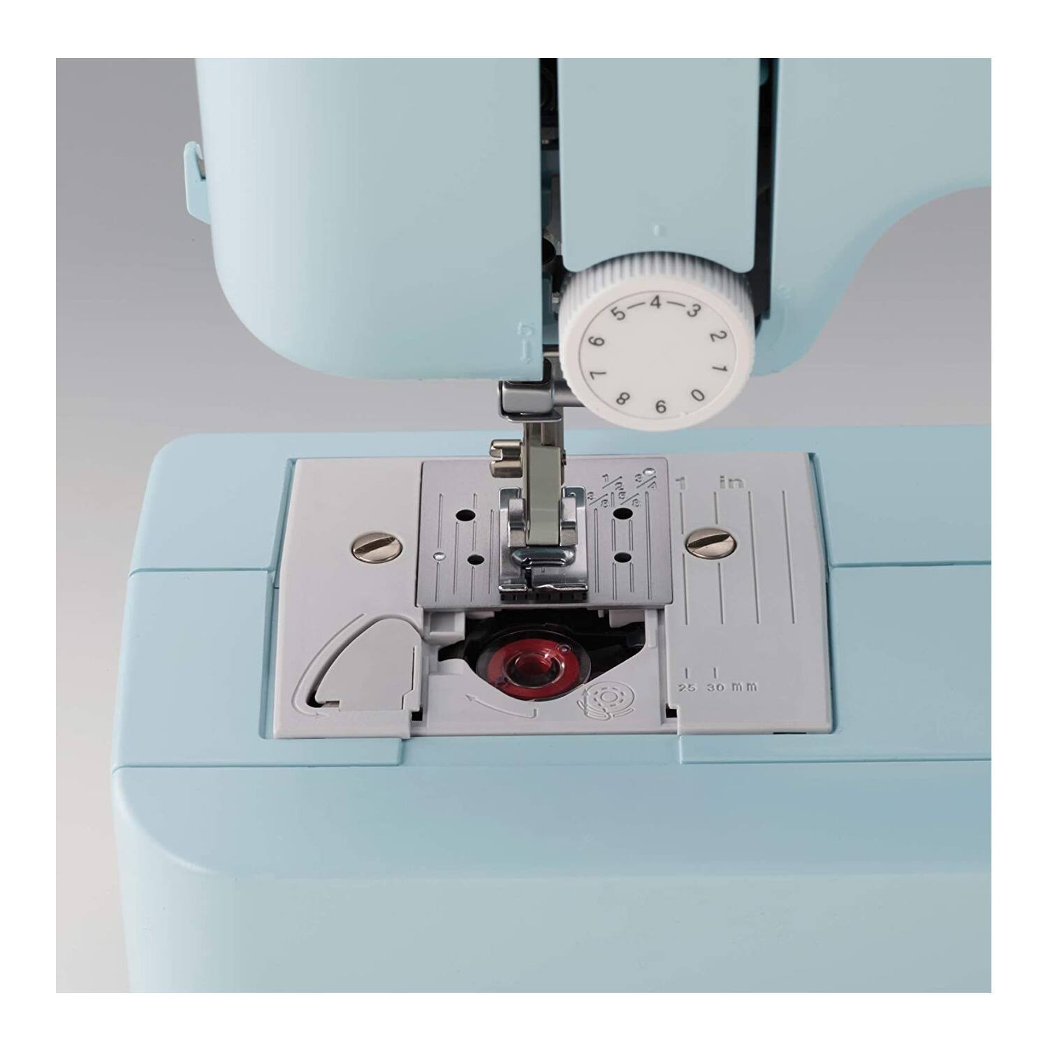 Angle. Brother - Brother RLX3817A 17-Stitch Sewing Machine (Blue, Refurbished).