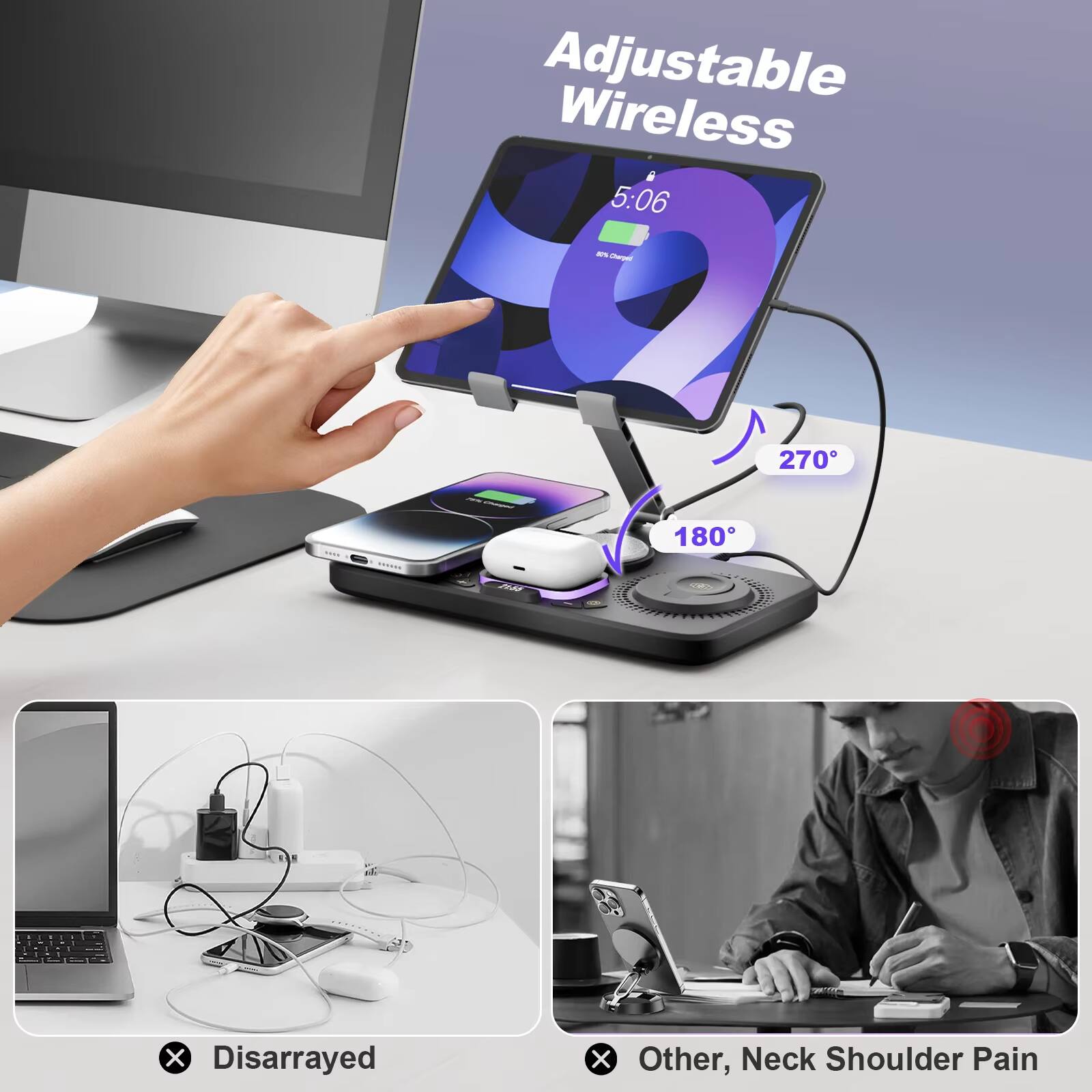 Adjustable Wireless  
5:06  
270°  
180°  

Disarranged  
Other, Neck Shoulder Pain