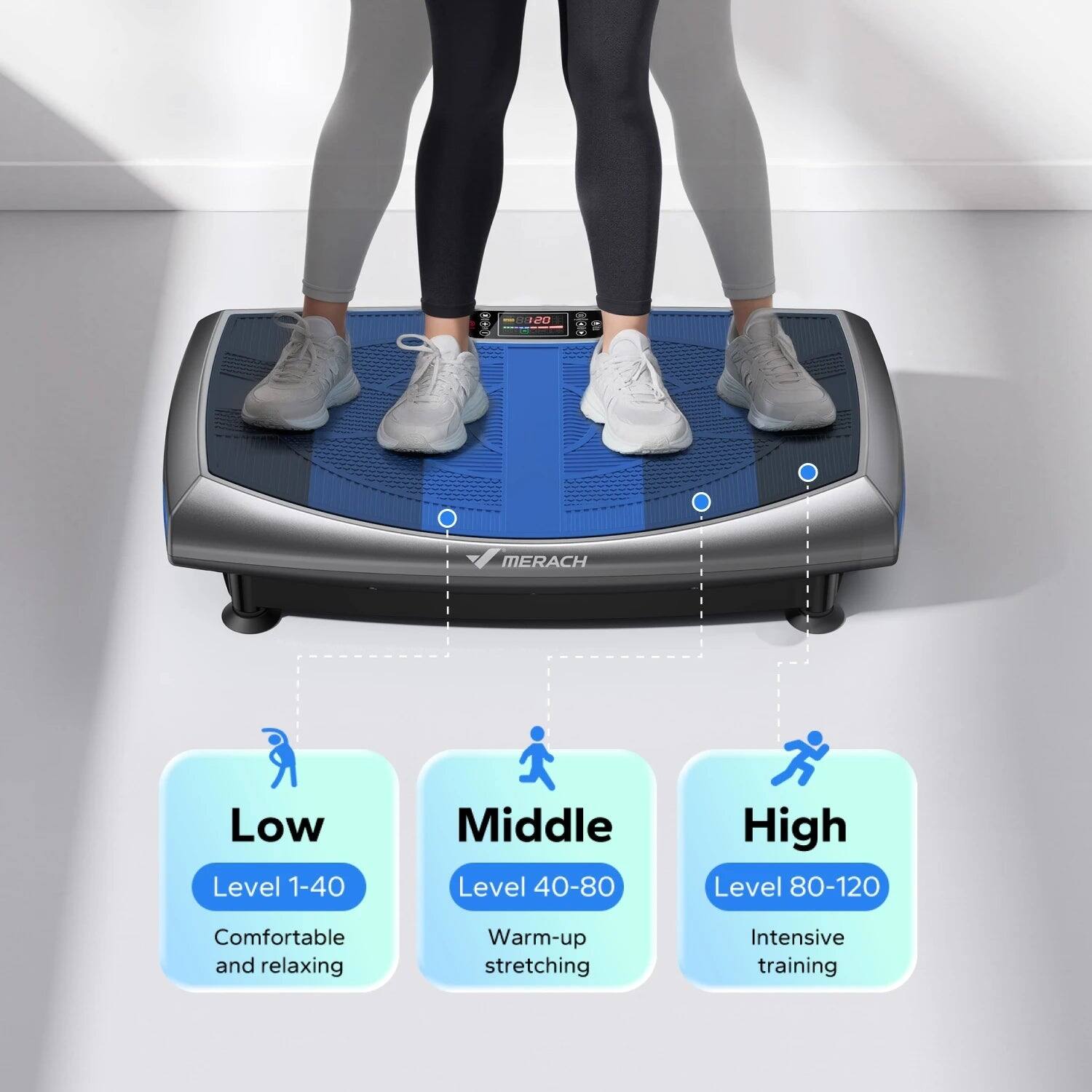 CAN des MERACH  
Low Level 1-40  
Middle Level 40-80  
High Level 80-120  
Comfortable and relaxing  
Warm-up stretching  
Intensive training