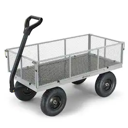 Gorilla Carts - Gorilla Cart 1000 Pound Capacity Heavy Duty Steel Mesh Utility Wagon Cart - Gray
