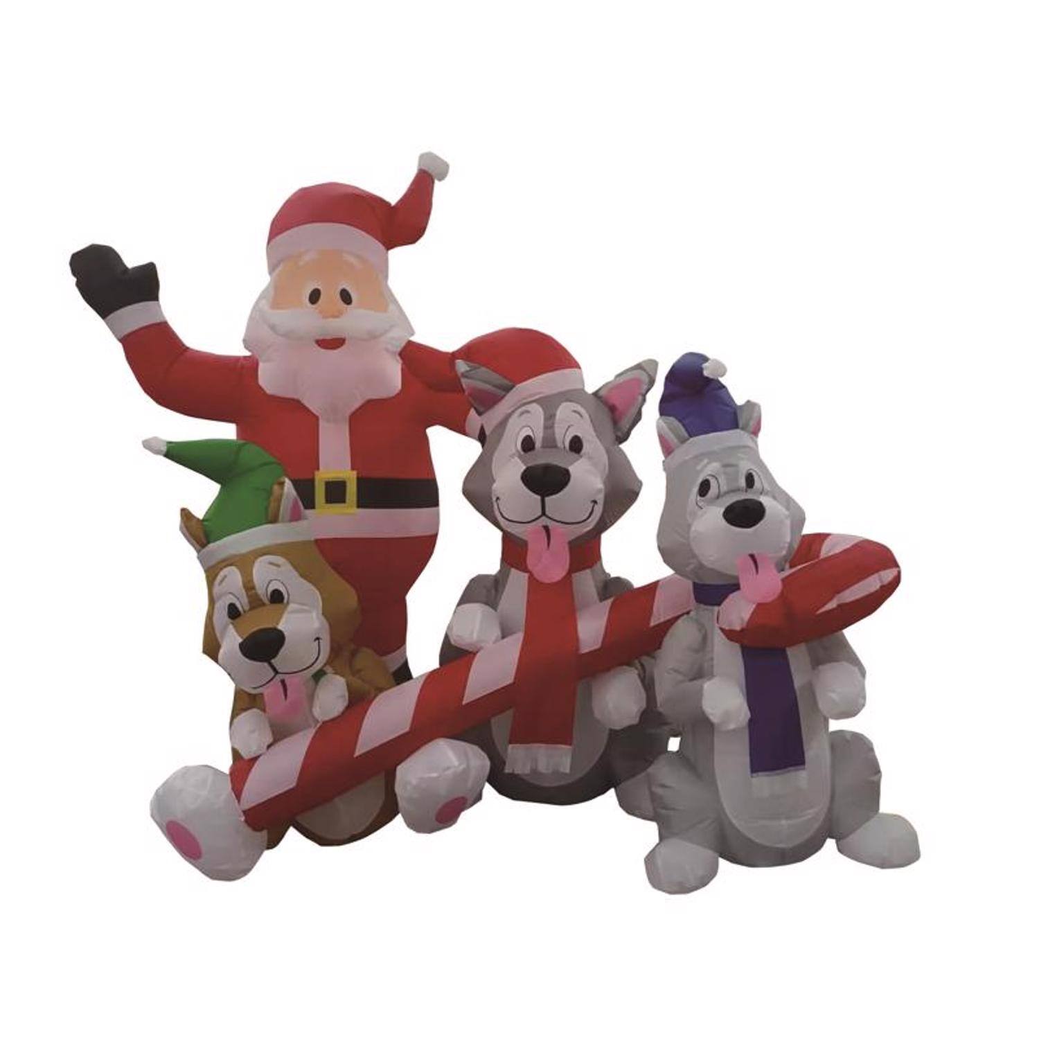 Celebrations - Santa With Dogs 6 ft. Inflatable - Multicolored
