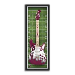 Sporticulture - Texas A&M Aggies 14" x 37" Electric Guitar Framed Art Print - Red