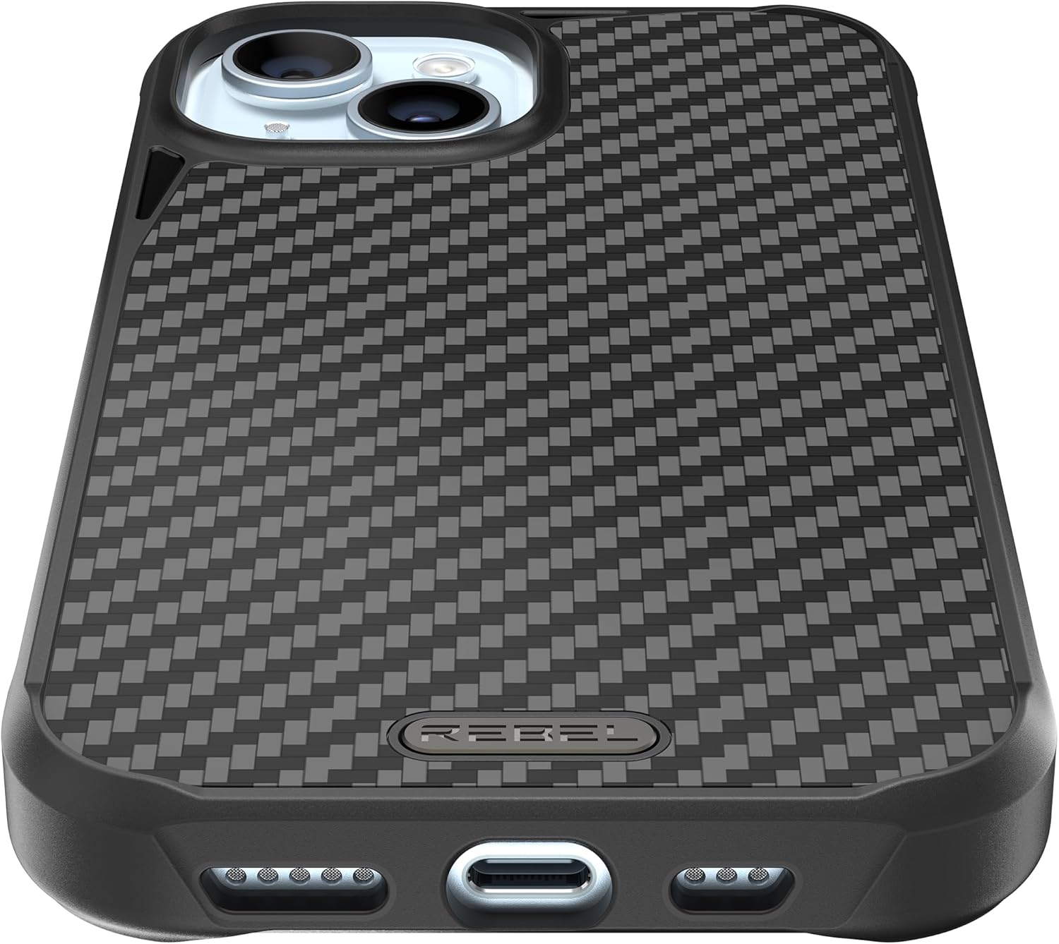 Alt View 1. Rebel - Rebel - Rebel Series GEN5 Case For Apple iPhone 15 - Black/Aramid Fiber - Black.