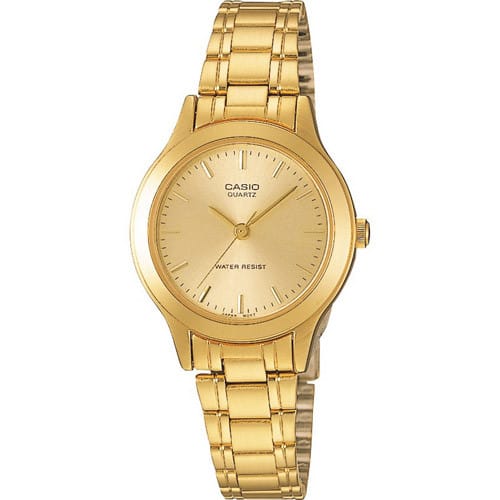Casio - Women’s Stainless Steel Watch with Champagne Dial - LTP-1128N-9A - Gold price history on PriceWatchPro