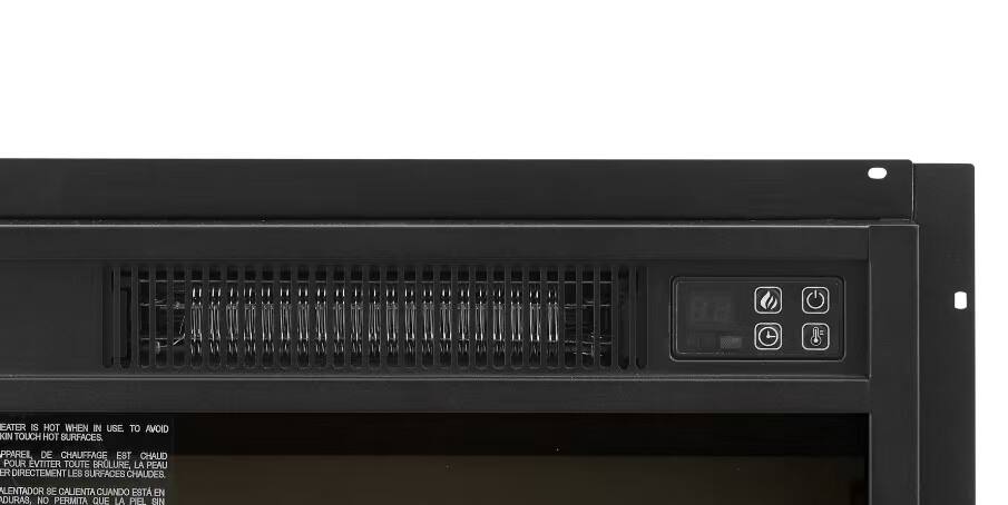 Alt View 7. Tiramisubest - Electric Fireplace Insert 18" 1400W,Equipped with remote control,ultra thin heater with log set & realistic flame,BLACK - Black.