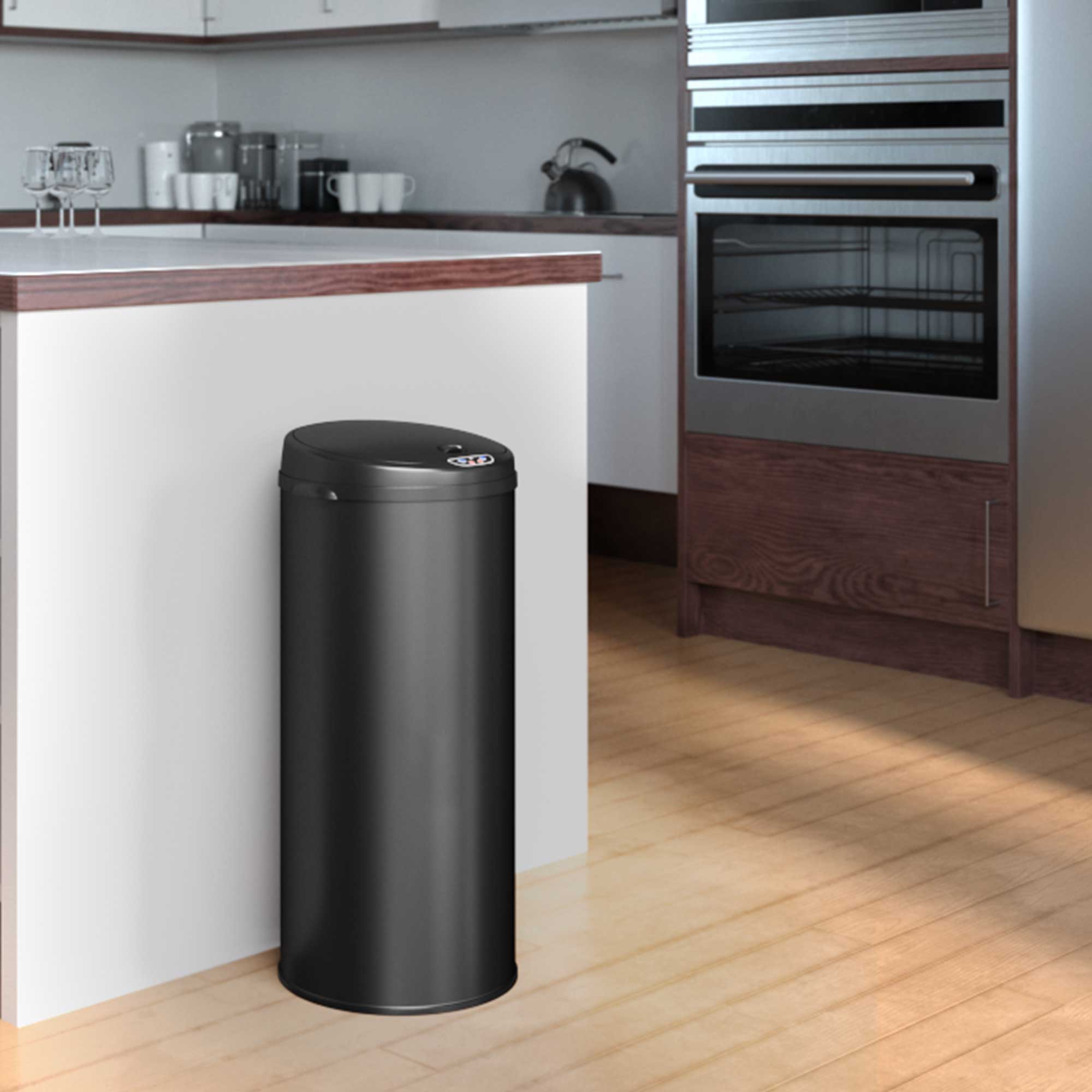 Alt View 13. iTouchless - 13-Gal. Round Deodorizer Sensor Trash Can - Matte Black.