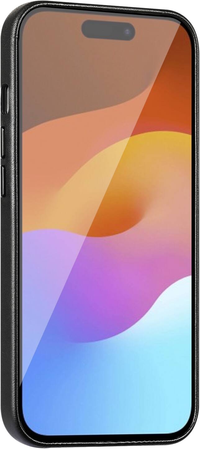 Alt View 13. SaharaCase - FingerGrip Series Genuine Leather Case with Magsafe for Apple iPhone 15 - Black.