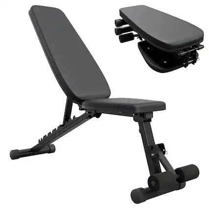 Front. Mikolo - 9 Positions Adjustable Weight Bench, Foldable Workout Bench with 800lbs Weight Capacity, Bench Press Bench for Full Body - Black.