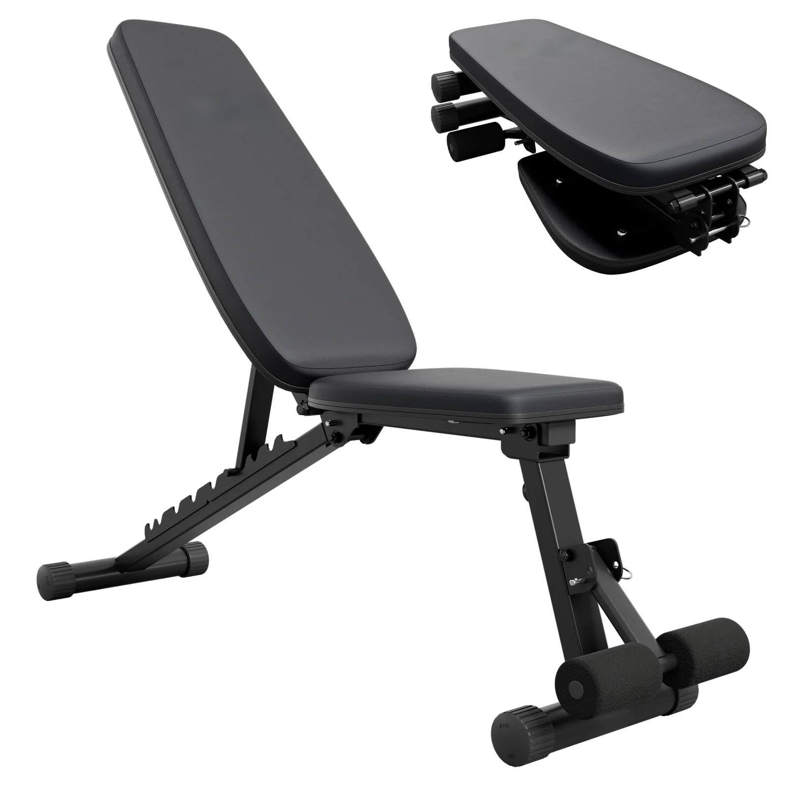 Front. Mikolo - 9 Positions Adjustable Weight Bench, Foldable Workout Bench with 800lbs Weight Capacity, Bench Press Bench for Full Body - Black.