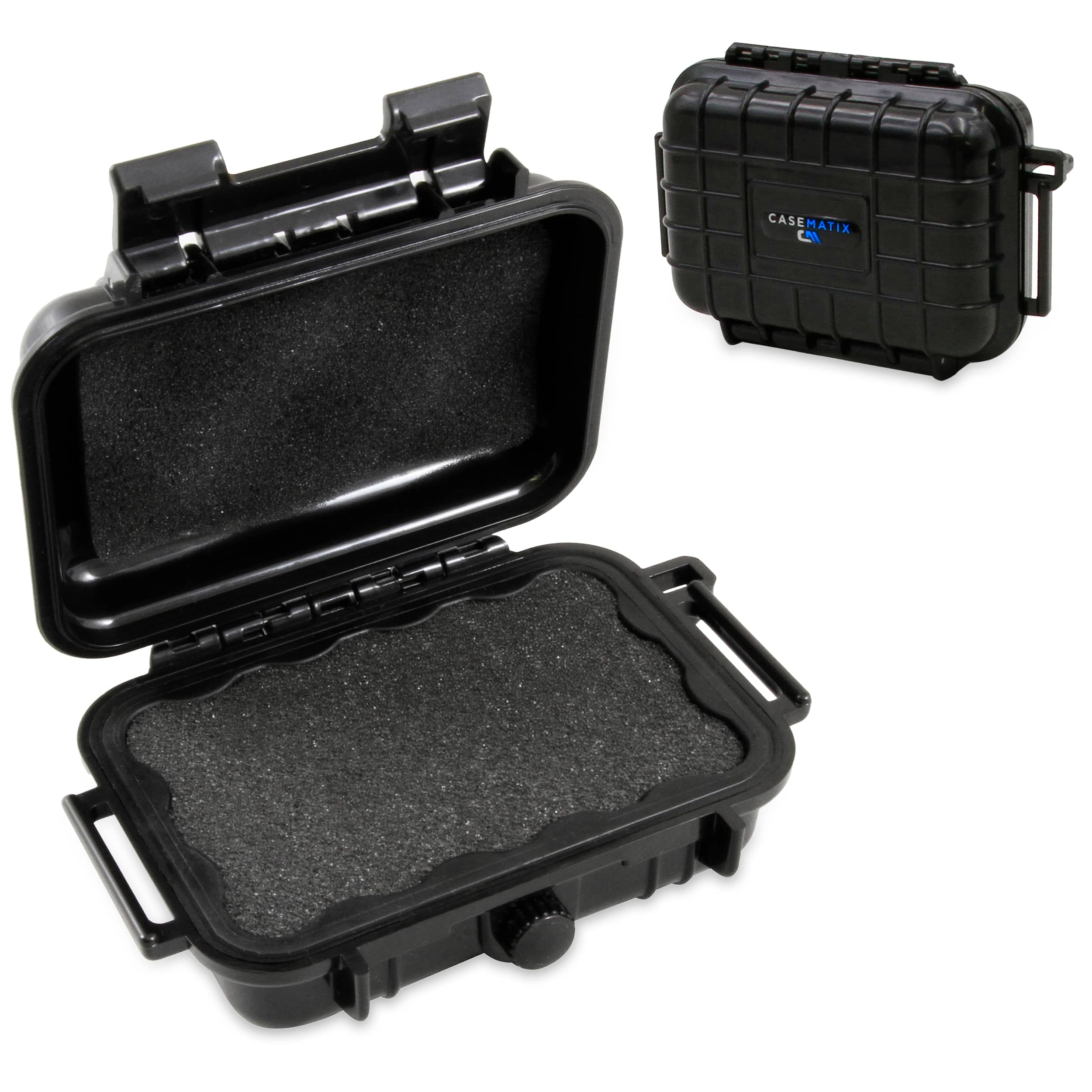 CASEMATIX - Waterproof Crypto Hardware Wallet Case Compatible with Up to Two Ledger Nano S Plus in Customizable Foam