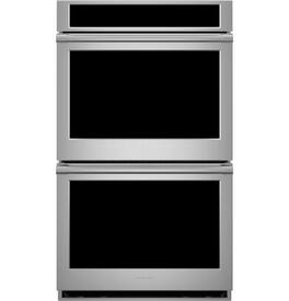Monogram - Statement 30" Smart Built-In Double Electric Convection Wall Oven with No-Preheat Air Fry and In-Oven Camera - Stainless Steel