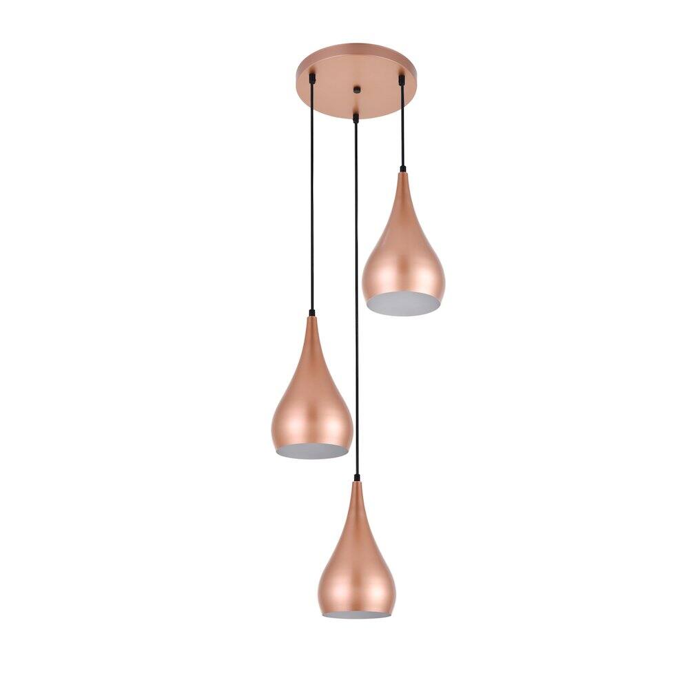 Angle. Living District - Nora 3 Light Honey Gold Pendant - Honey Gold.