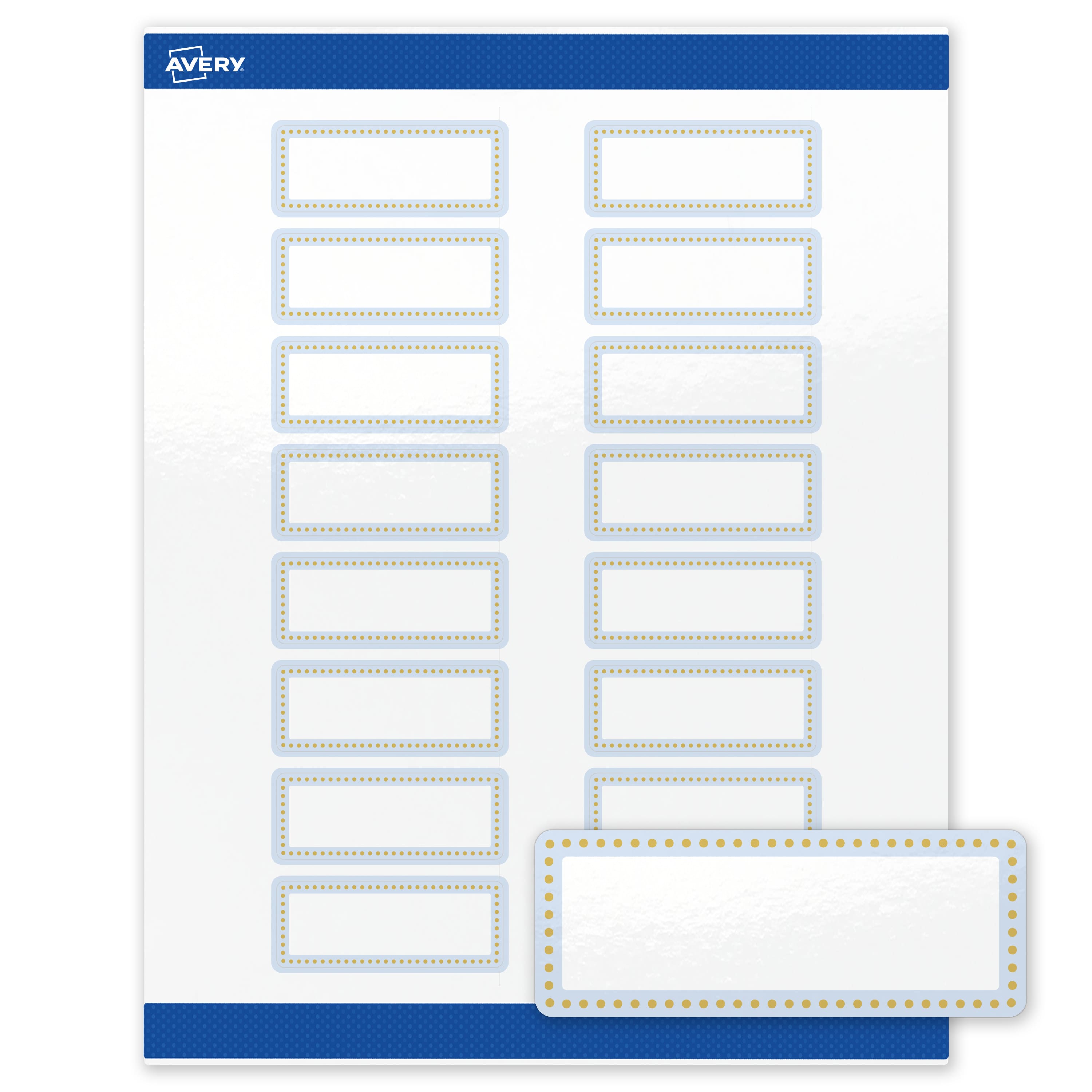 "Avery - Labels, 1"" x 2-5/8"", Glossy Blue Border/Gold Dots - White" price history on PriceWatchPro