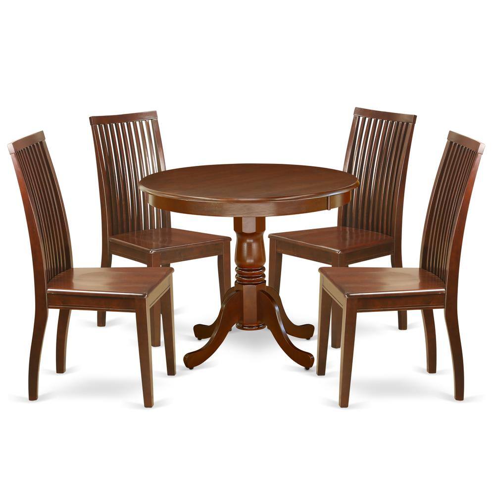 Back. East West Furniture - Dining Room Set Mahogany - Brown.