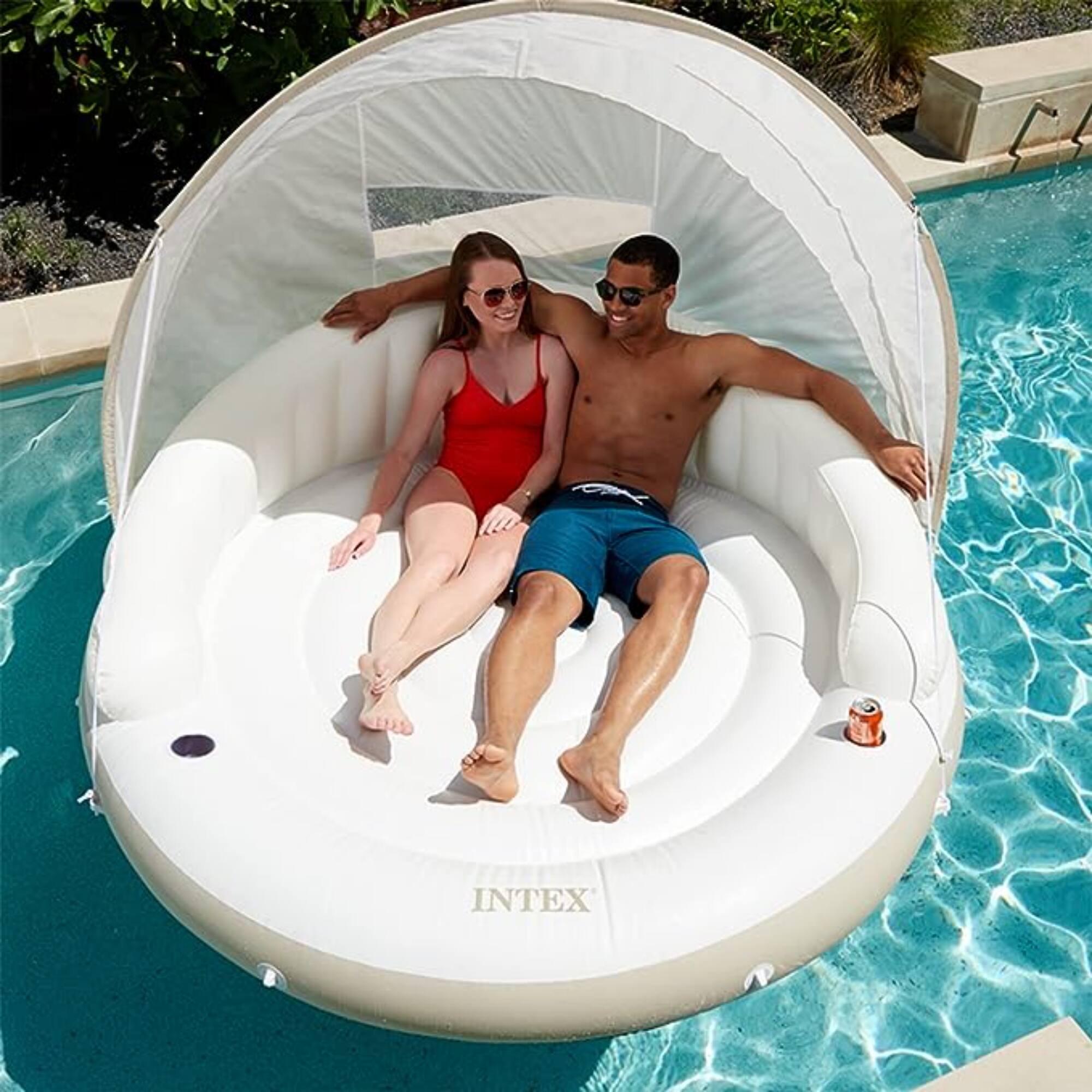 Alt View 2. Intex - Intex Inflatable Canopy Island Float Lounge, 78.5" x 59".