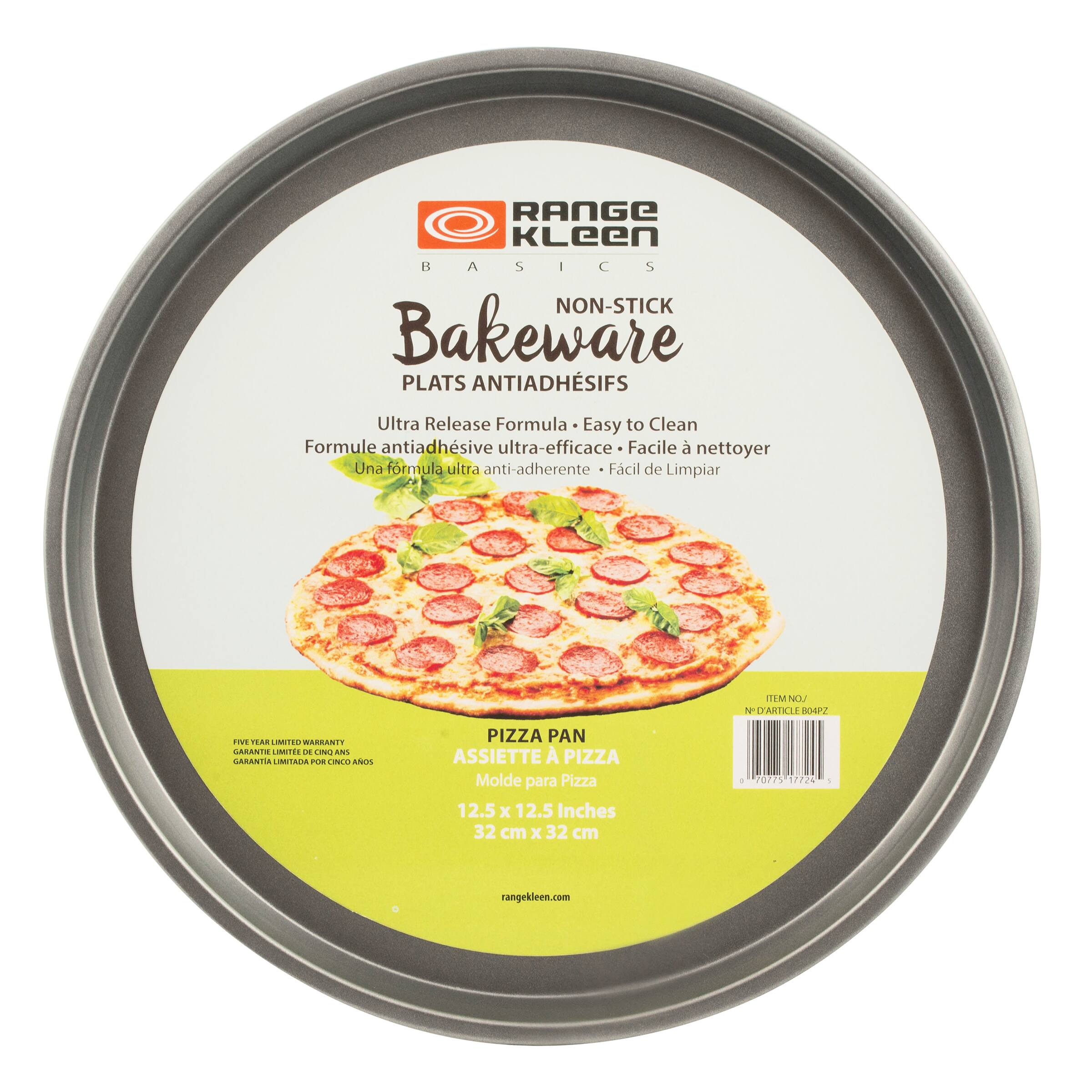 RANGE KLeen BASICS S NON-STICK Bakeware PLATS ANTIADHSIFS Ultra Release Formula Easy to Clean Formule antiadhsive ultra-efficace Facile nettoyer Una frmula ultra anti-adherente Fcil de Limpiar TM NOJ & ARTICLE BOAZ . F... LIMI10 WAARANTY AMANTS LINSITER 7 TM  LARANTIA LIAITACIA o NLO ANO PIZZA PAN ASSIETTE A PIZZA Molde para Pizza 12.5 x 12.5 Inches 32 cm x 32 cm + P0J75 12724 d rangekleen.com