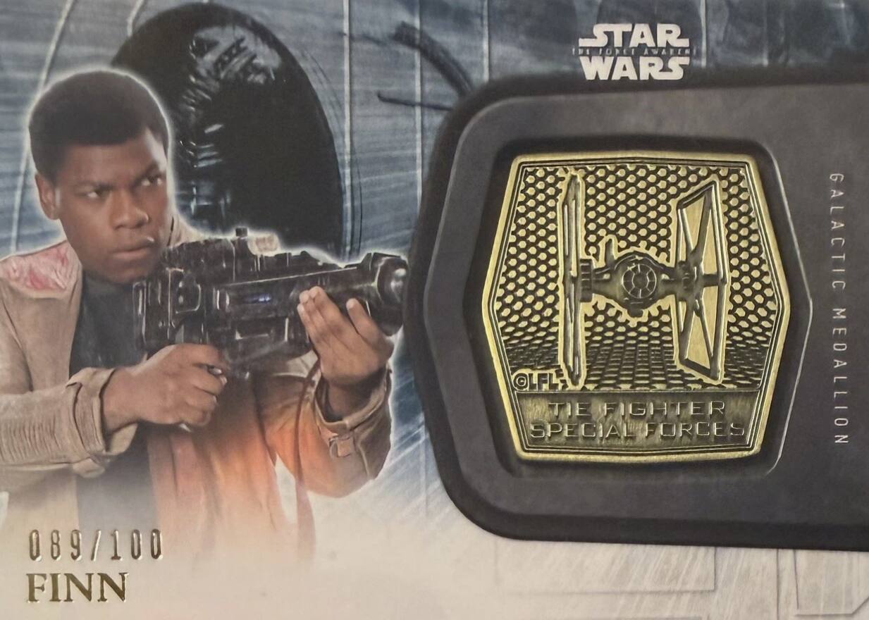 STAR THE FOPLI AWARIN WARS OLFL TIE FIGHTER SPECIAL FORCES GALACTIC MEDALLION 089/100 FINN