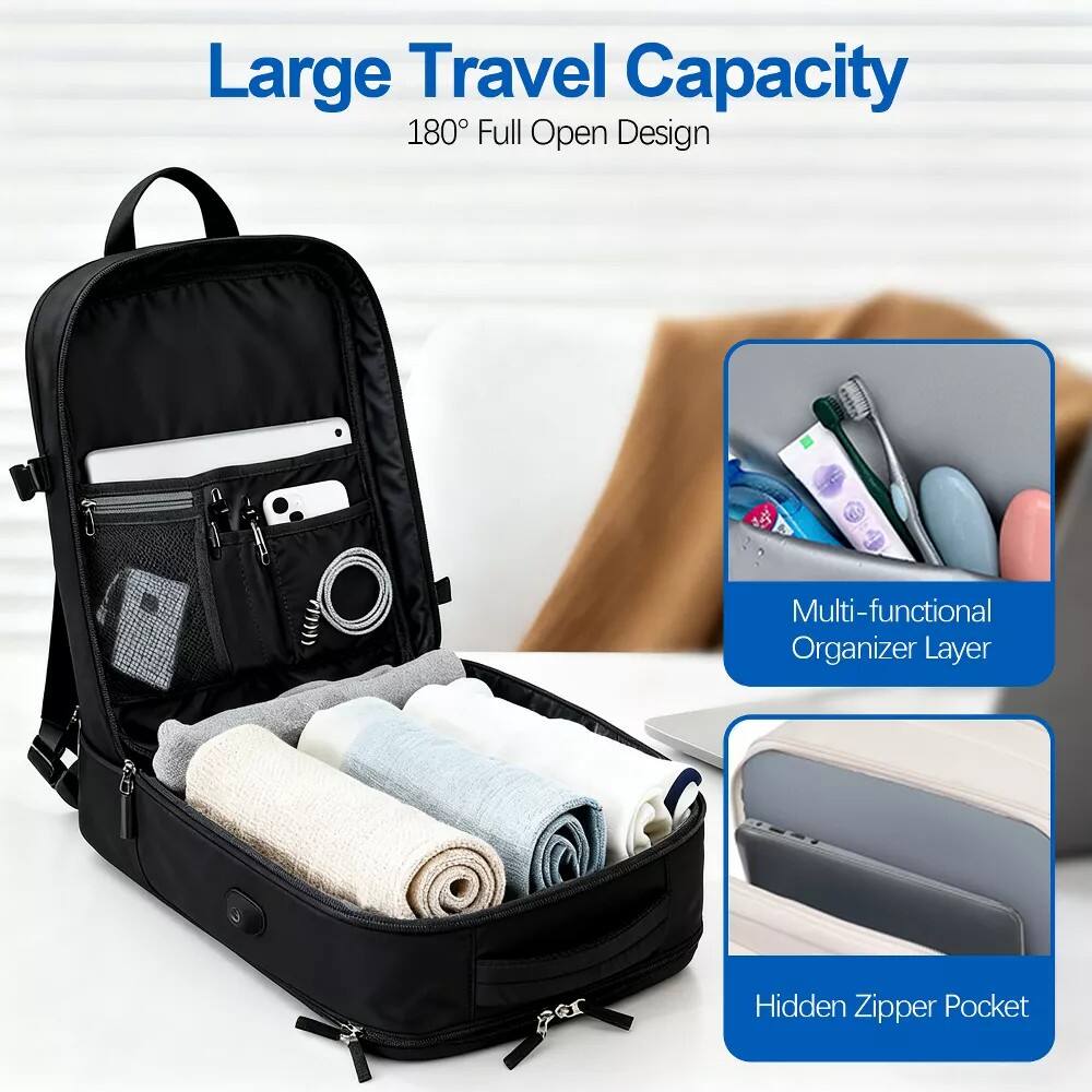 Large Travel Capacity  
180° Full Open Design  

Multi-functional Organizer Layer  

Hidden Zipper Pocket
