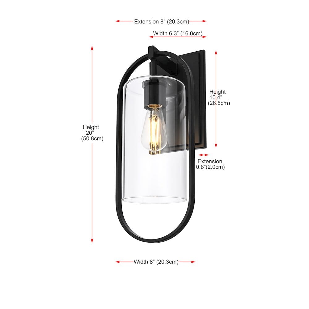 Elegant Lighting - Jaxson 8 Inch Outdoor Wall Sconce In - Black price history on PriceWatchPro