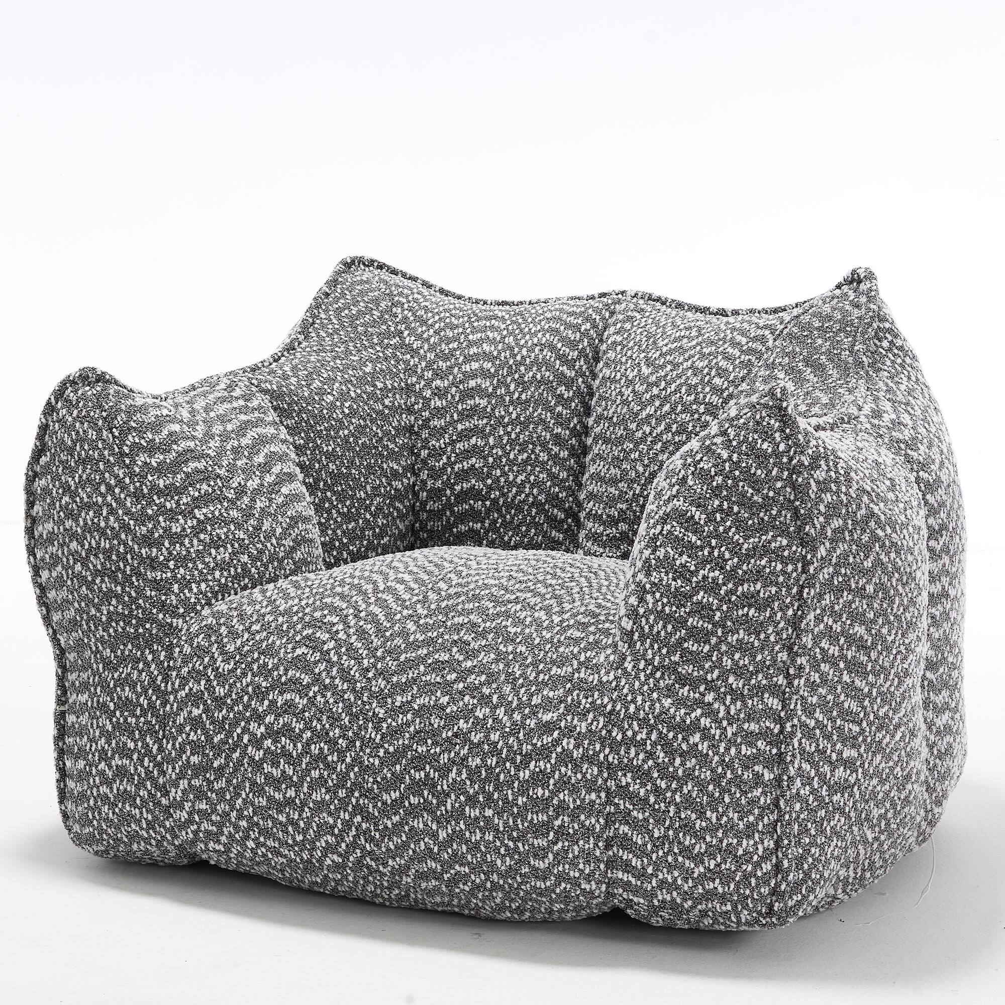 Alt View 7. GOODSILO - Premium Square Lazy Sofa Chair with High-Resilience Foam for Living Room and Bedroom Comfort - Grey.