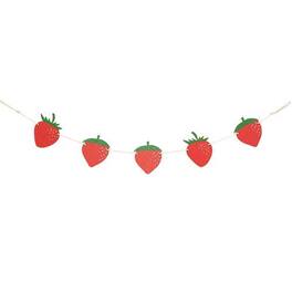 BreeBe - Wooden Strawberry Mini Garland - Red, Green