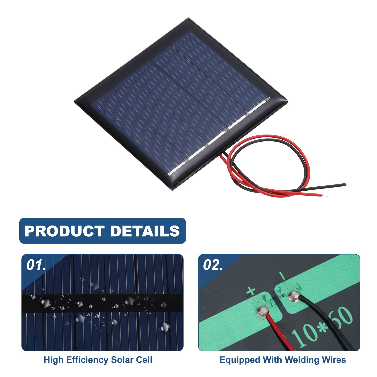 PRODUCT DETAILS

01. High Efficiency Solar Cell

02. I + 10*50 * 50 Equipped With Welding Wires