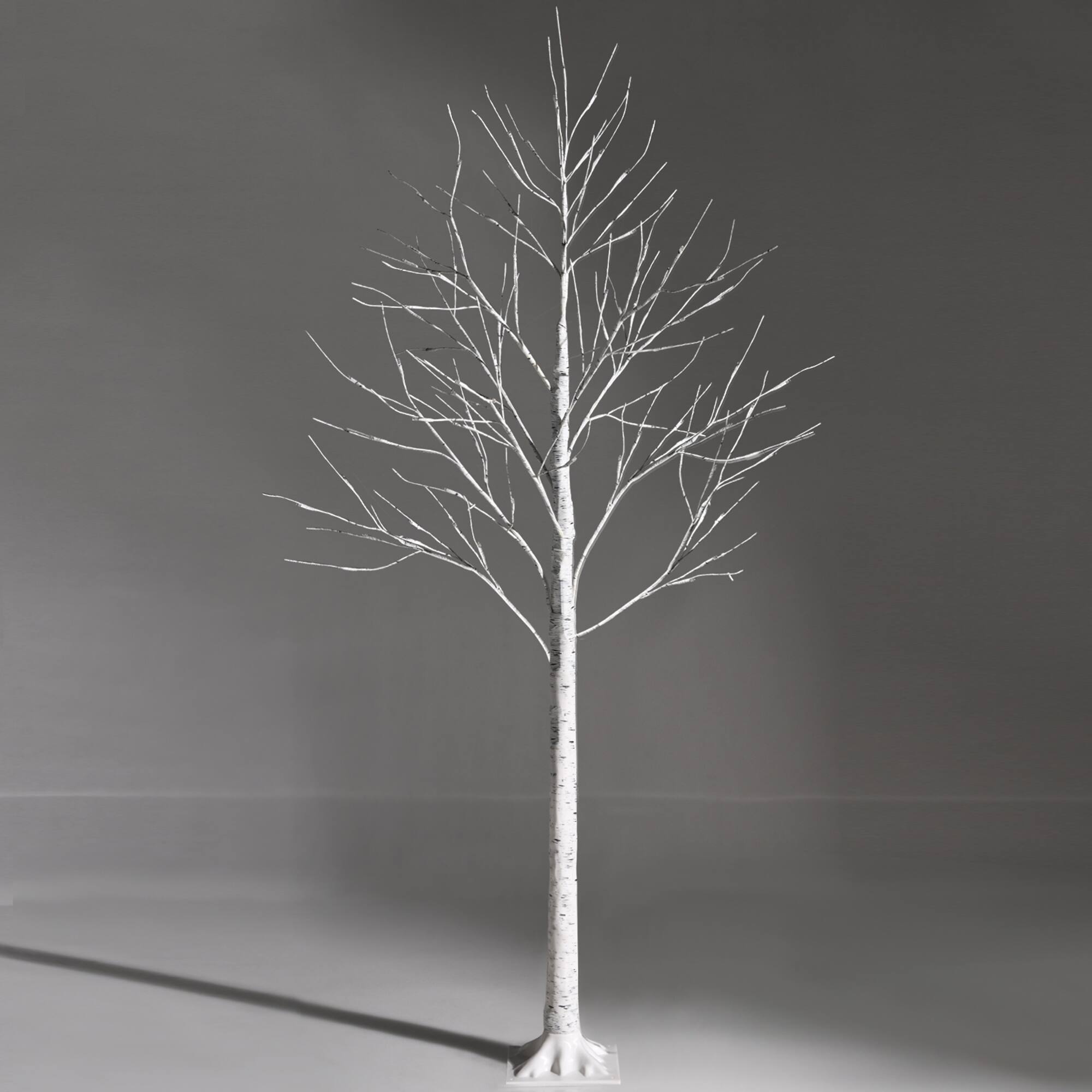 Alt View 5. Gymax - Gymax 6 FT Pre-lit White Birch Tree Artificial Twig Birch Tree Christmas Decor - White.