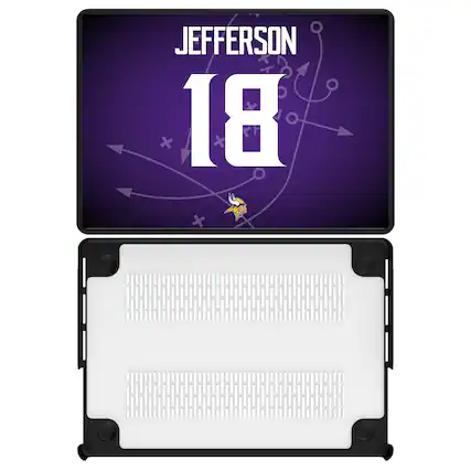 Front. Keyscaper - Justin Jefferson Minnesota Vikings MacBook Case - Pro 14 in - Multicolor.