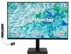 Acer 24" Vero Monitor
FHD 1920x1080
1500:1 Contrast ratio
120Hz Refresh rate