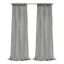 Commonwealth Home Fashions - Habitat Paloma Sheer Dual Header Stylish and Functional Curtain Panel 52" x 95" Grey - Gray