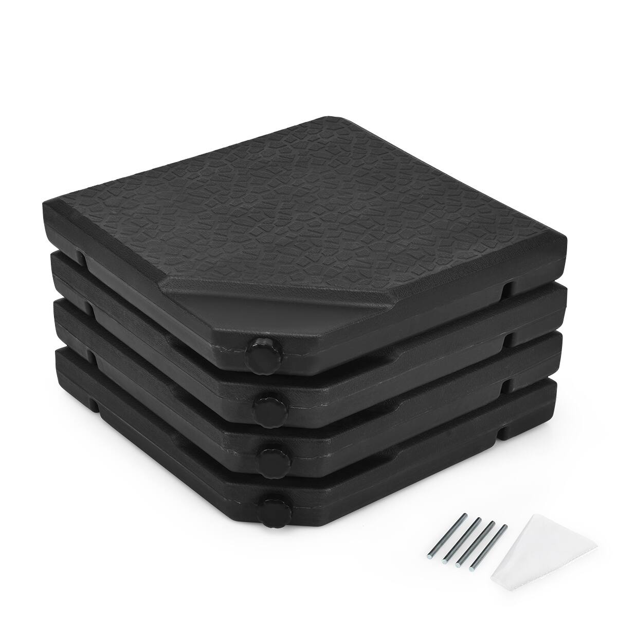 Alt View 1. Costway - 4 PC Cantilever Offset Umbrella Base Stable Weight Stand Water/Sand Filled 238lb - Black.