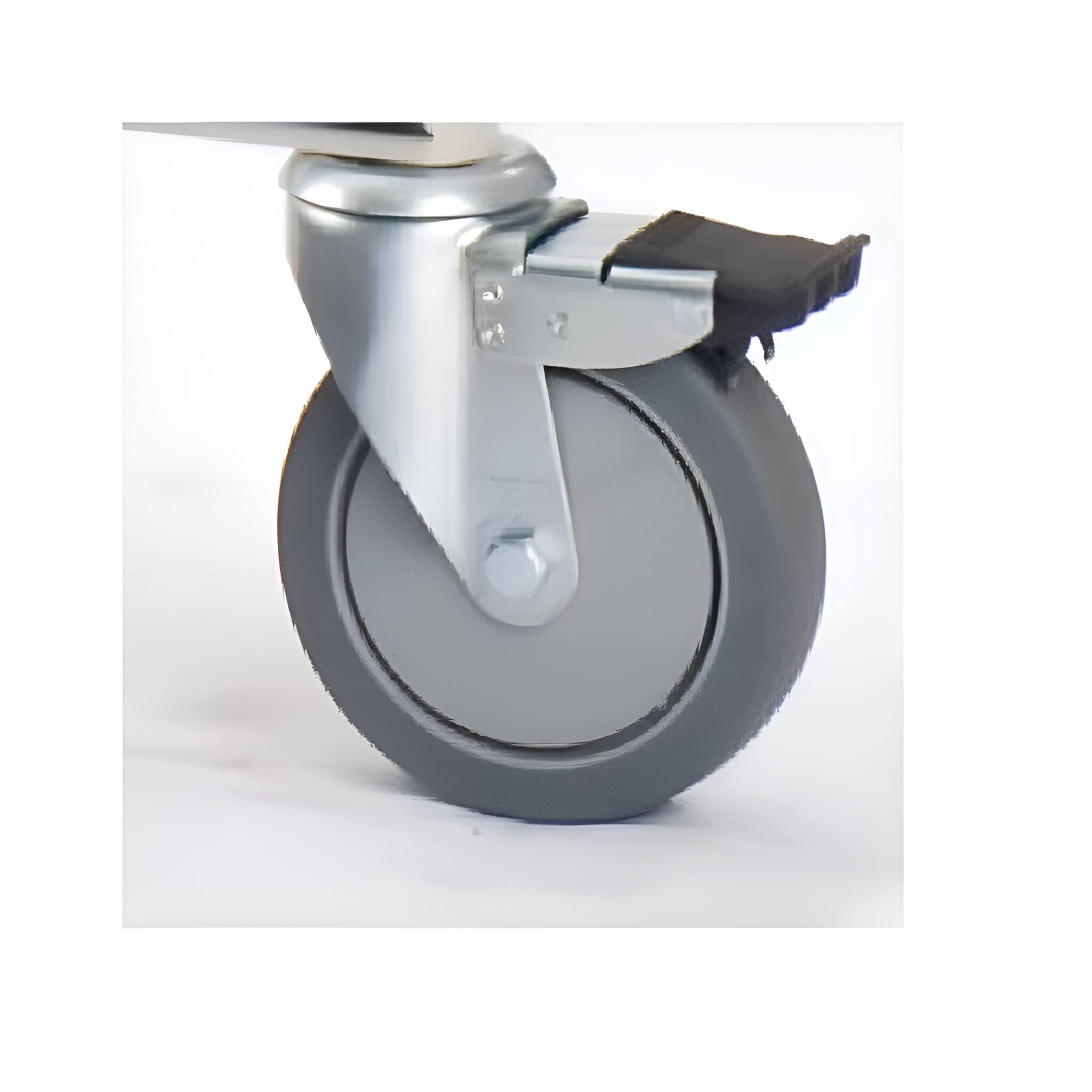 Front. Invacare - Lift Caster Assembly with Lock (5" Diameter) for Mobility Equipment Replacement - Black.