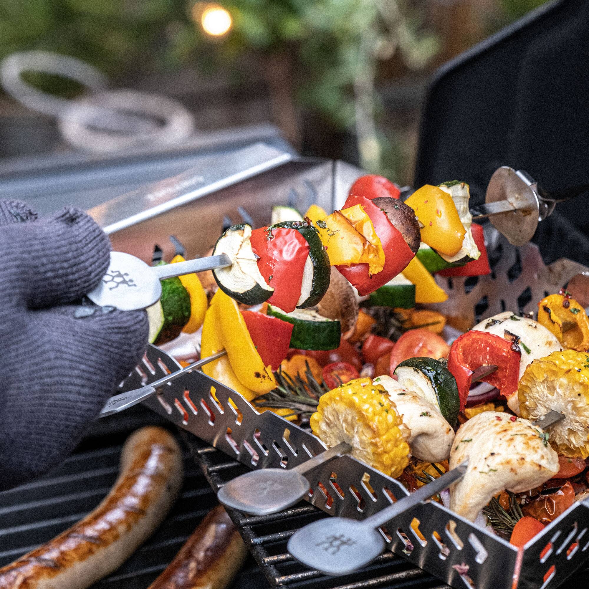 Alt View 1. ZWILLING - ZWILLING BBQ+ 5-pc Stainless Steel Skewer Set - Stainless Steel.