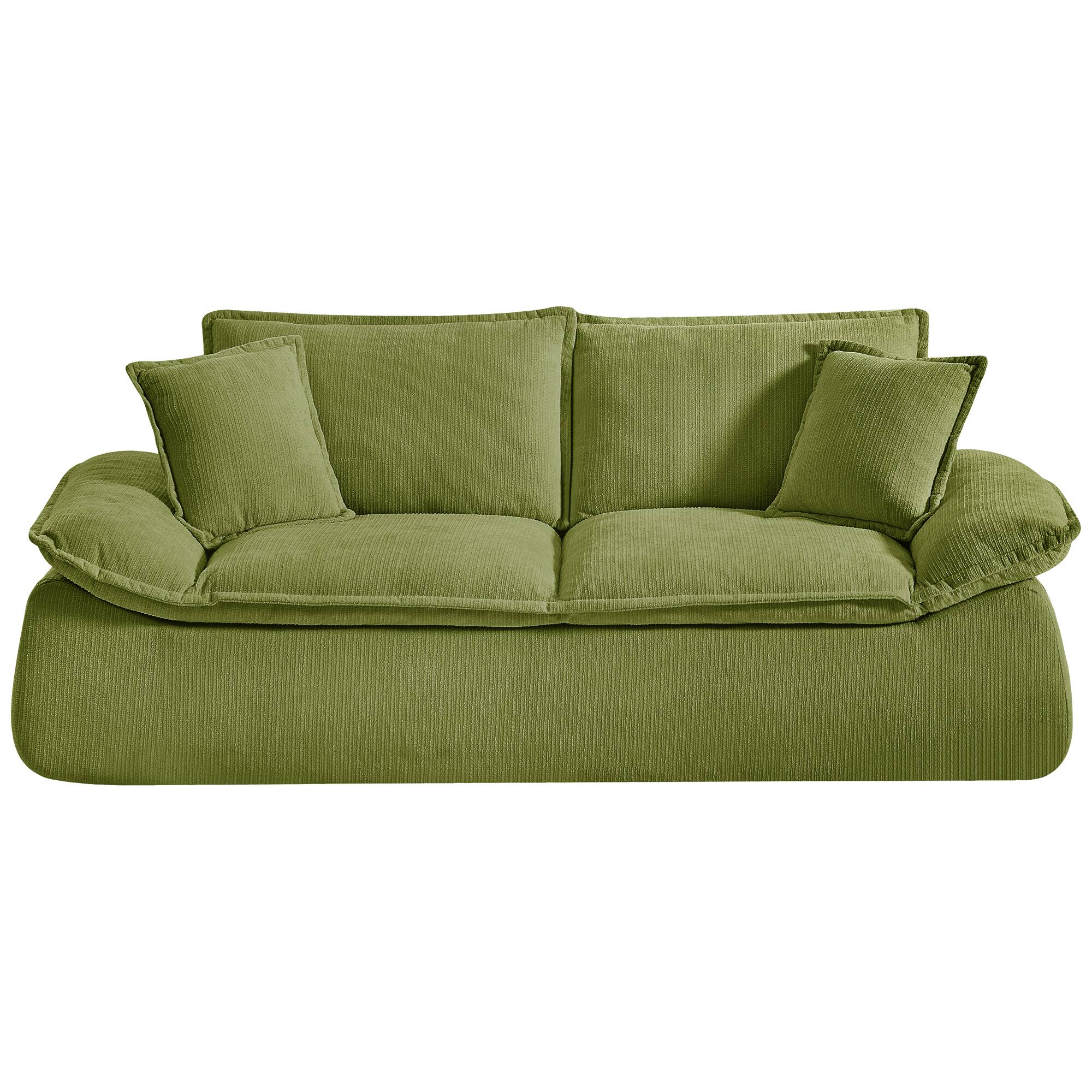 Alt View 7. Meqiodas - Boneless Loveseat, 2-Seater Boneless Sofa with Removable Cushions & 2 Pillows, Small Couch for Living Room, Apartments - Green.