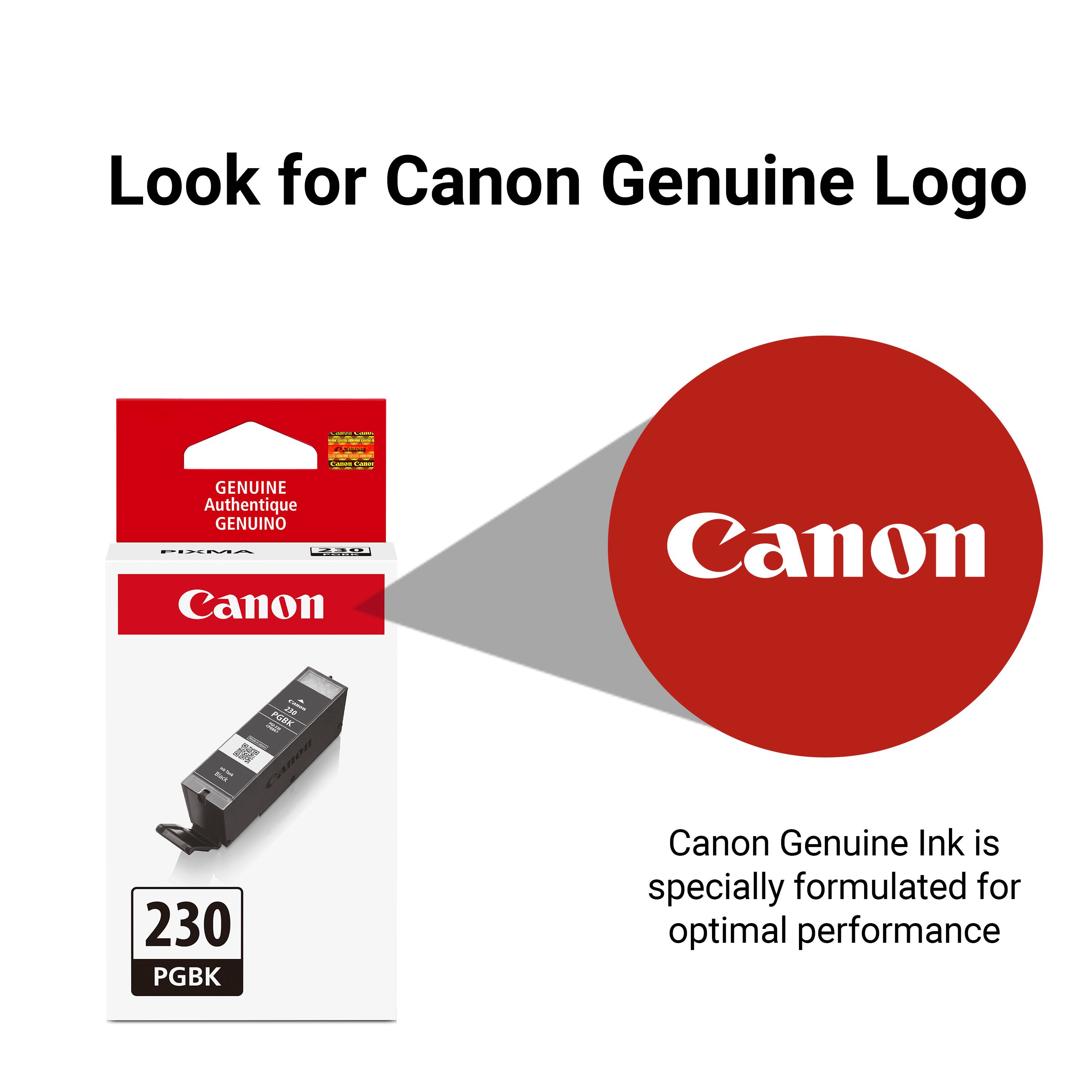 Look for Canon Genuine Logo

CARDE - Canon Cames
GENUINE Authentique GENUINO FIXMA 230 Canon
Canon
236 PGBK
230 PGBK
Canon Genuine Ink is specially formulated for optimal performance